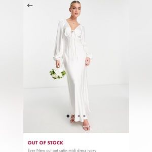 Ever New cut out satin midi dress Ivory